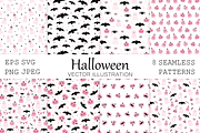 Cute Pink Halloween seamless pattern, a Pattern Graphic by IrinaShishkova (Thumbnail 1 of 7)
