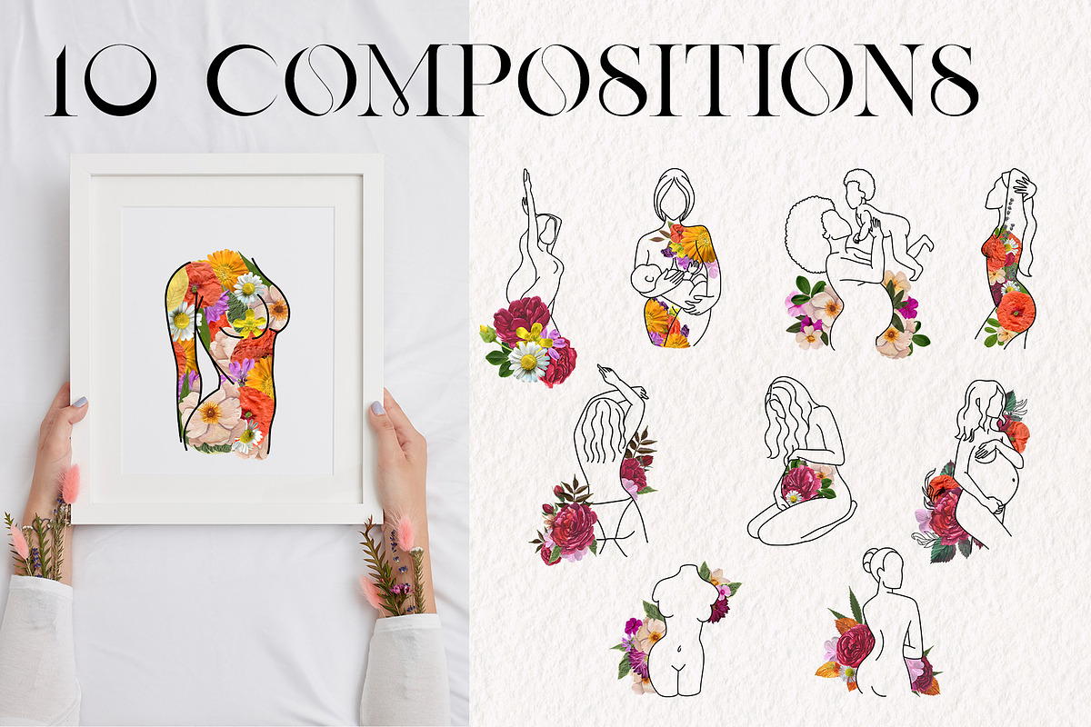 Blooming Woman Line Art Collection, a Person Illustration by Kate Galunga Artstore (Photo 6 of 15)
