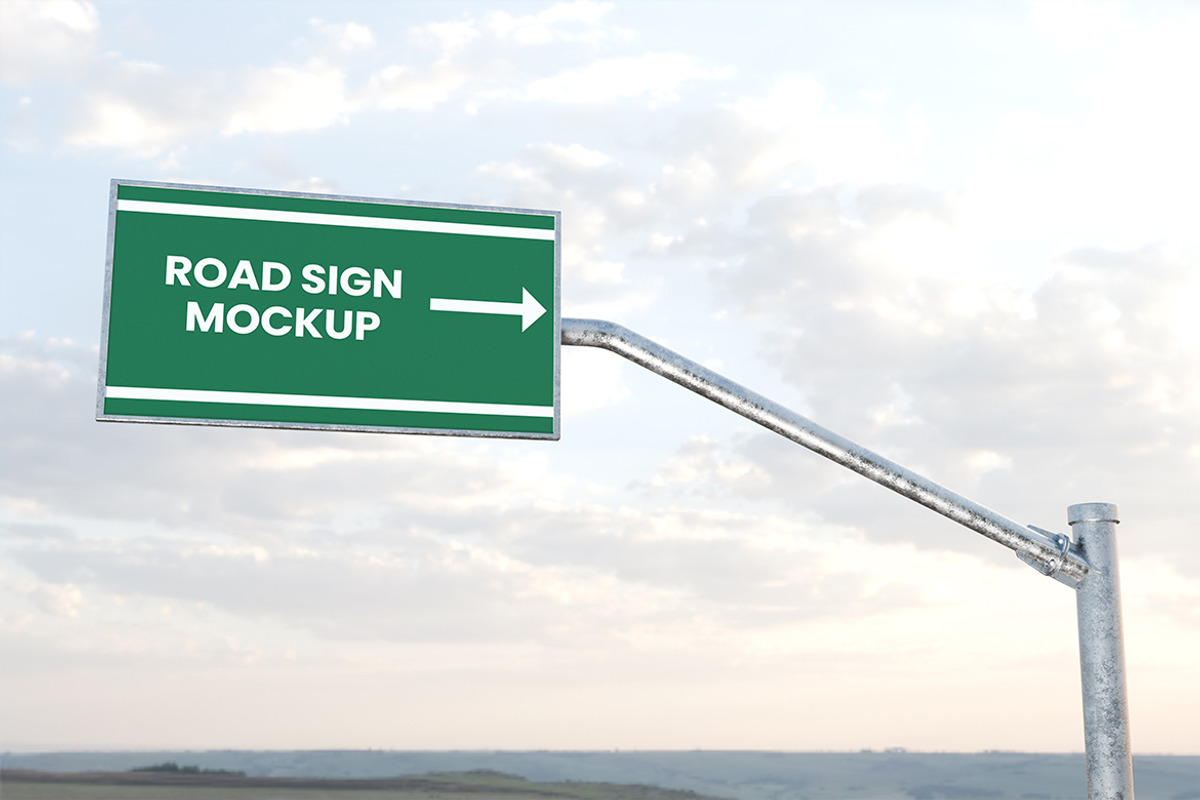 Road Sign Mockup, an Advertising Mockup by swsi-studio (Photo 3 of 5)