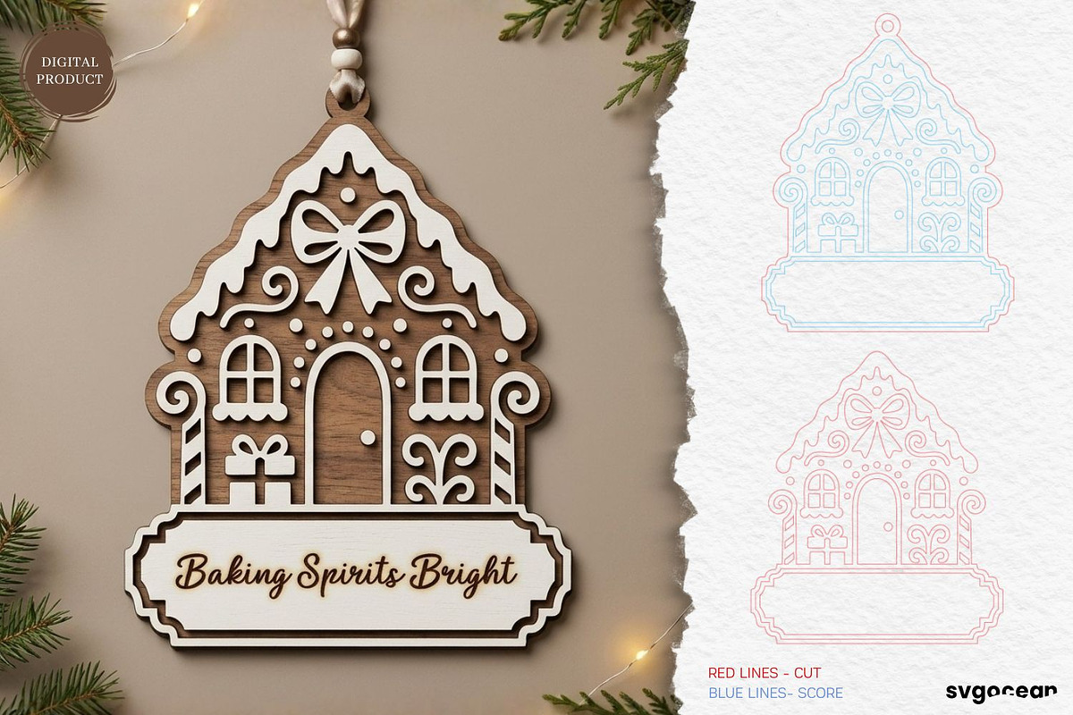 Gingerbread Houses Ornament Bundle, a Decorative Illustration by svgocean (Photo 11 of 13)