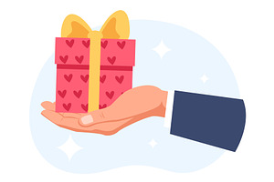 Hand holding gift box. Reward or, an Object Illustration by Vectorbuum
