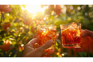 Outdoor summer Negroni Sbagliato, a Food & Drink Photo by Neirfy