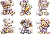 Whimsical Spring Teddy Bear Clipart, an Illustration by Designking (Thumbnail 2 of 5)