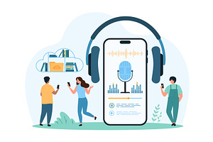 Digital audiobook, music and guide, an Object Illustration by Flashvector