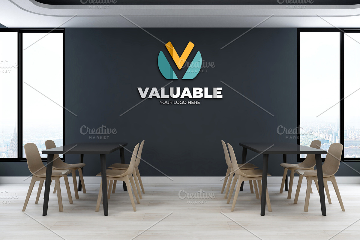 PSD Office Wall Logo Mockup, an Advertising Mockup by Ayy (Photo 11 of 23)