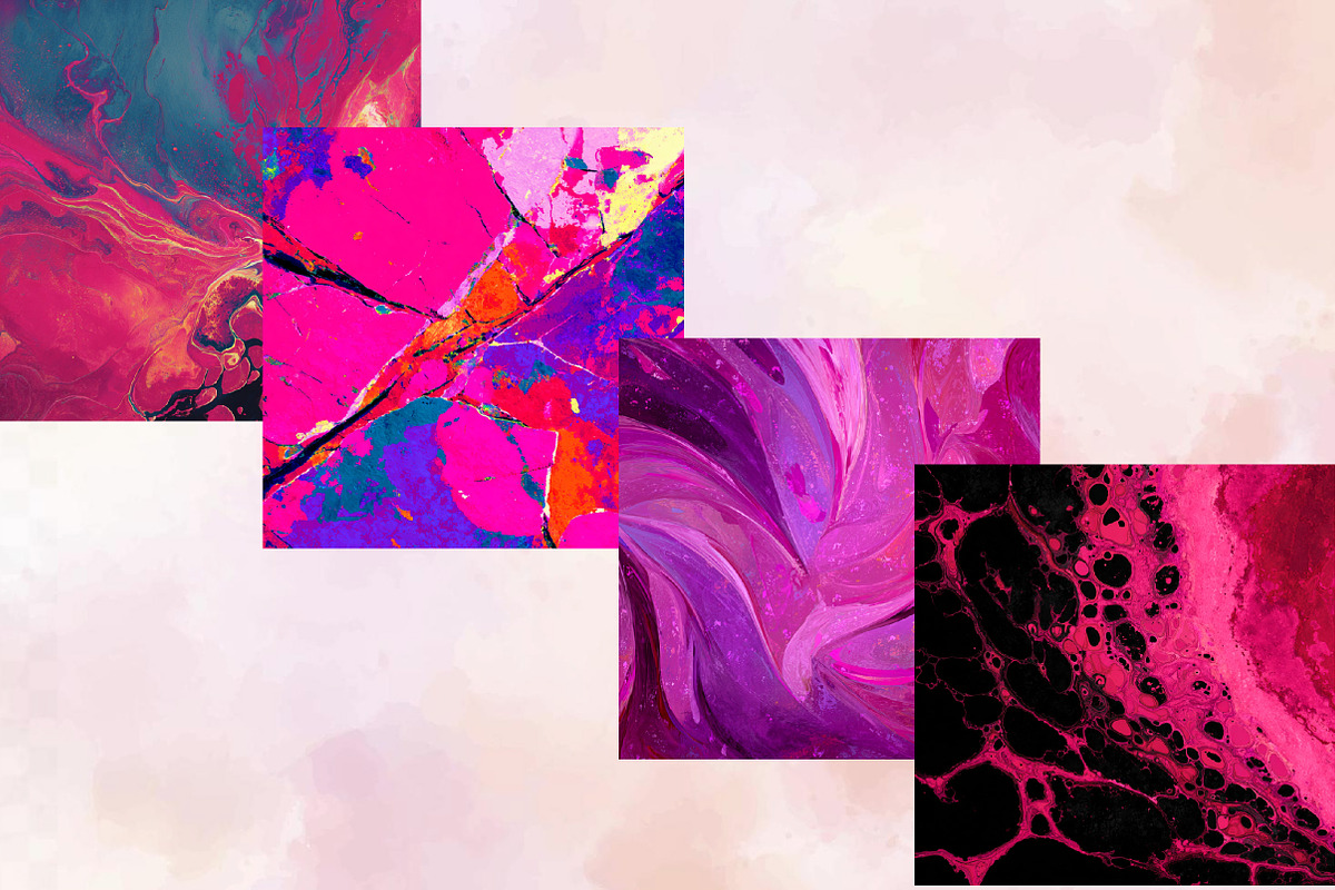 Hot Pink Abstract Art Digital Paper, a Pattern Graphic by SVGArt (Photo 2 of 9)
