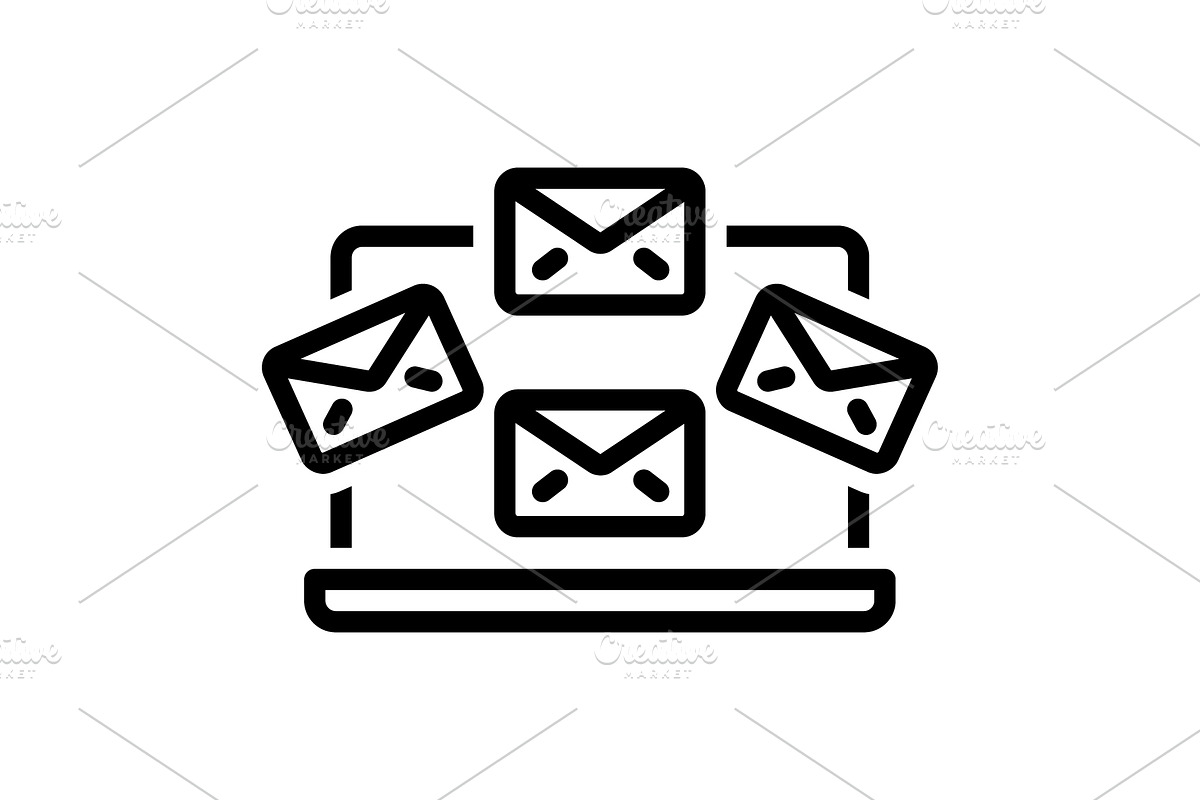 Inbox message black icon, an Outline Icon by Creative priyanka
