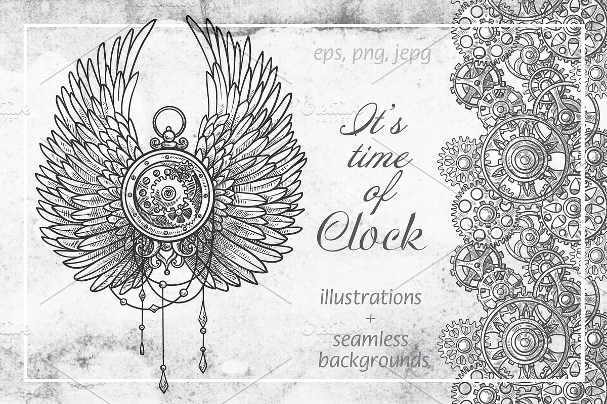 Time and clock. Graphic set, an Illustration by Astarta (Photo 1 of 5)