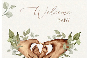 Newborn Watercolor Clipart