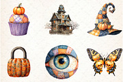 Halloween Patchwork Clipart PNG, an Illustration by Libby Wishes (Thumbnail 4 of 7)