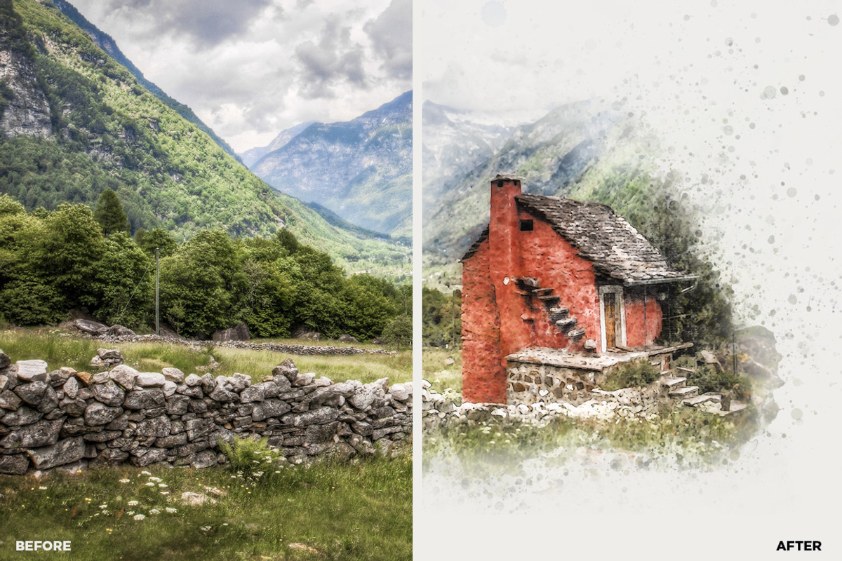 Artist Studio Watercolor Actions preview 6