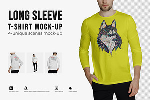 Long Sleeve T-shirt Mock-Up