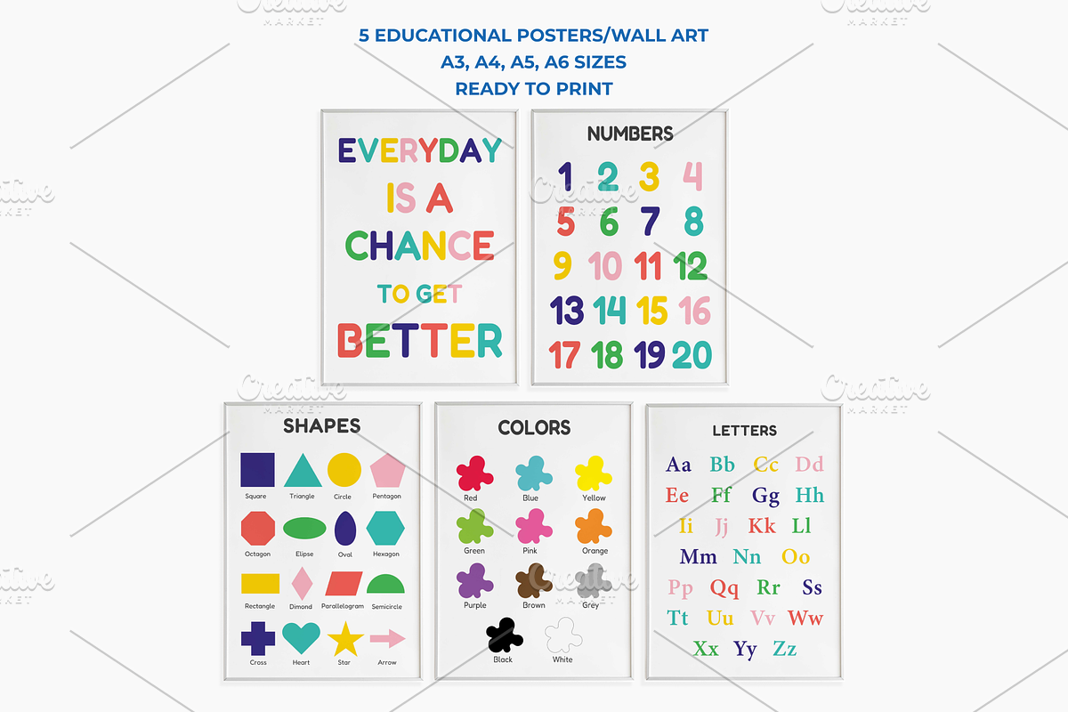 Educational posters set for kids, an Education Illustration by iDezignify (Photo 5 of 5)