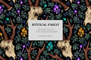 Mystical Forest Pattern, a Pattern Graphic by GreyLilac (Thumbnail 1 of 7)