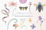 Cosmic Florals Celestrial Magical, a Decorative Illustration by Bloomella (Thumbnail 1 of 4)