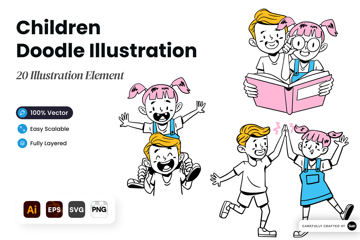 Children Doodle Illustration, a Person Illustration by SLAB! Design (Photo 1 of 2)