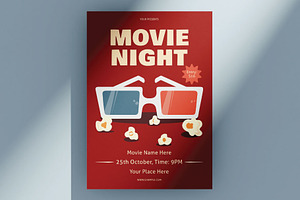 Movie Night Flyer, a Flyer Template by FaraHelal