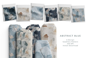 6 Seamless Pattern: Abstract Blue, a Pattern Graphic by StudioCitra
