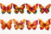 Autumn Leaves Butterfly Clipart PNG, a Seasonal Illustration by SugarCloudStudioArt (Thumbnail 3 of 4)