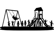 50 Kids Playground Silhouette Bundle, an Illustration by Gfx_Store (Thumbnail 12 of 51)