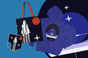 Retro Space Badges, an Illustration by Firowerk (Thumbnail 3 of 5)