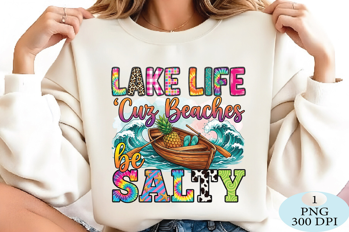 Lake life 'cuz beaches be salty png, a Seasonal Illustration by Daily.Designs (Photo 2 of 4)