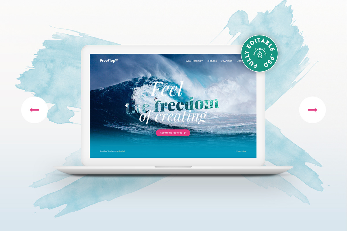 MacBook™ Mockup w/ Watercolor X, a Mac Mockup by eppearance (Photo 1 of 3)