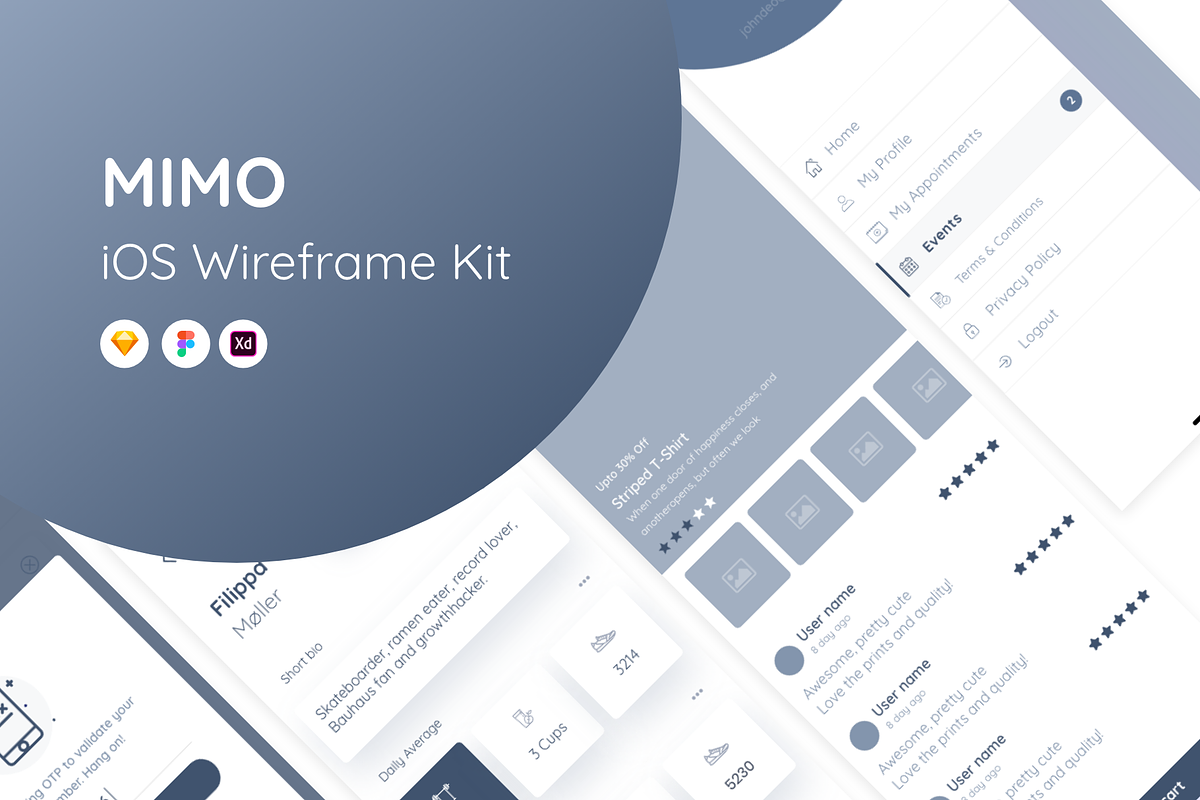 MIMO Wireframe Kit, a Wireframe Template by flyerittyer (Photo 1 of 6)