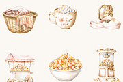 Watercolor Cozy Movie Night Clipart, an Object Illustration by BusyDaydesign (Thumbnail 3 of 9)