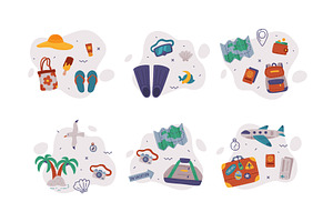 Travel and Vacation Symbol and, an Object Illustration by TopVectors