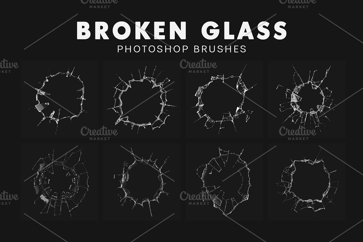 25 Broken Glass Brushes, a Brush Add-On by AB-TheDesigner (Photo 3 of 5)