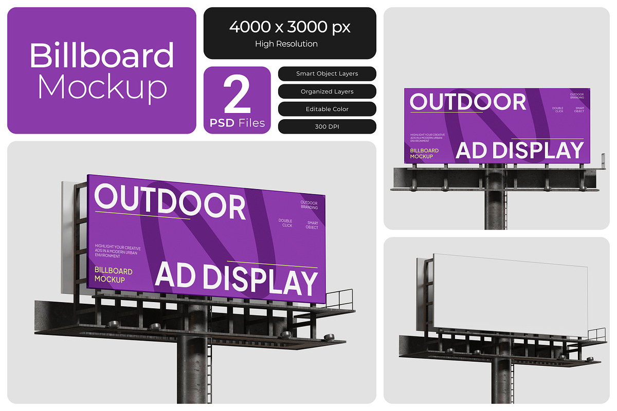 Roadside Bulletin Billboard Mockup, an Advertising Mockup by Bartama Graphic (Photo 1 of 4)