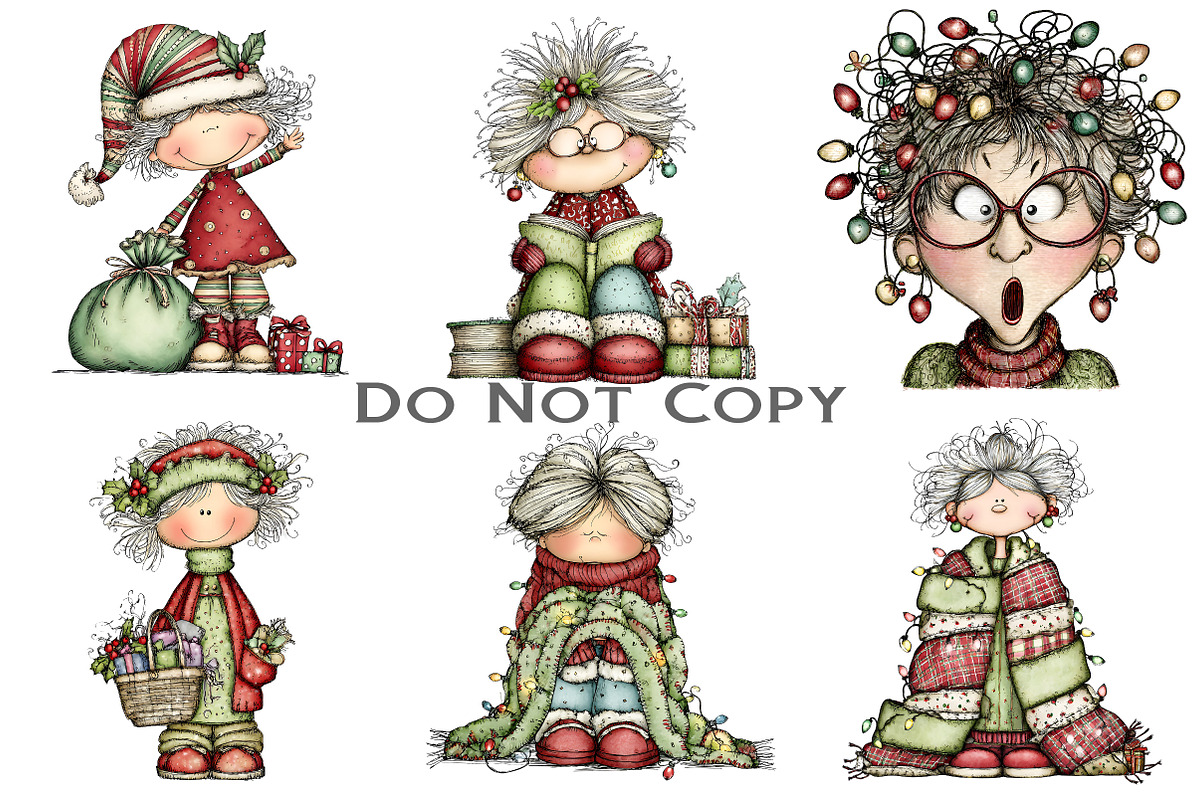 Christmas Grandma Clipart, an Illustration by Craft Nest (Photo 7 of 8)