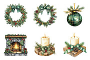 Christmas Green Clipart PNG Bundle, a Work Illustration by SinaCreation (Thumbnail 5 of 6)