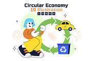 10 Circular Economy Illustration, an Object Illustration by denayunebgt (Thumbnail 1 of 4)