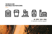 50 Beer Icons, an Outline Icon by Side Project (Thumbnail 1 of 8)