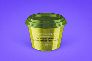 Glossy Plastic Food Container Mockup