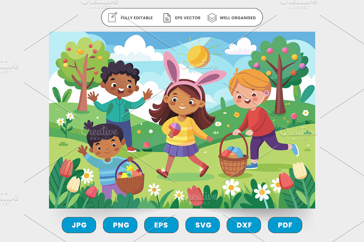 Children happily playing in the park, a Graphic by SaroStock