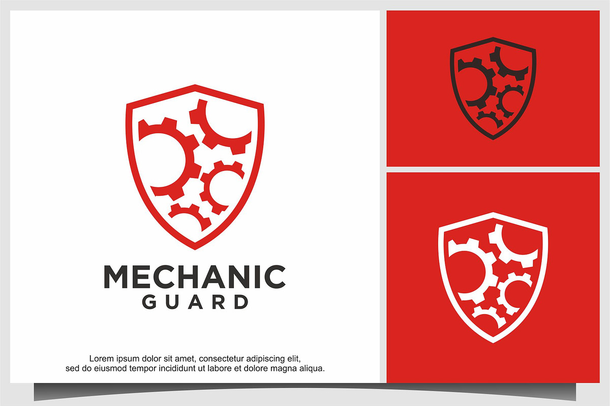 shield gear mechanic logo, a Branding & Logo Template by ebinta99