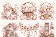 Watercolor Pink Shabby Chic Easter, an Object Illustration by BusyDaydesign (Thumbnail 4 of 9)
