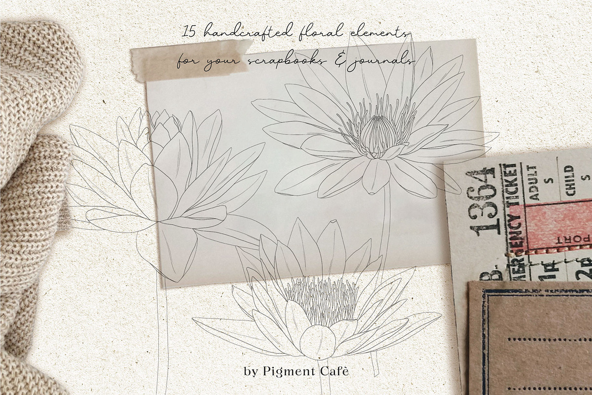 Lotus Blooms & Floral Arrangements, an Illustration by Pigment Café (Photo 2 of 3)