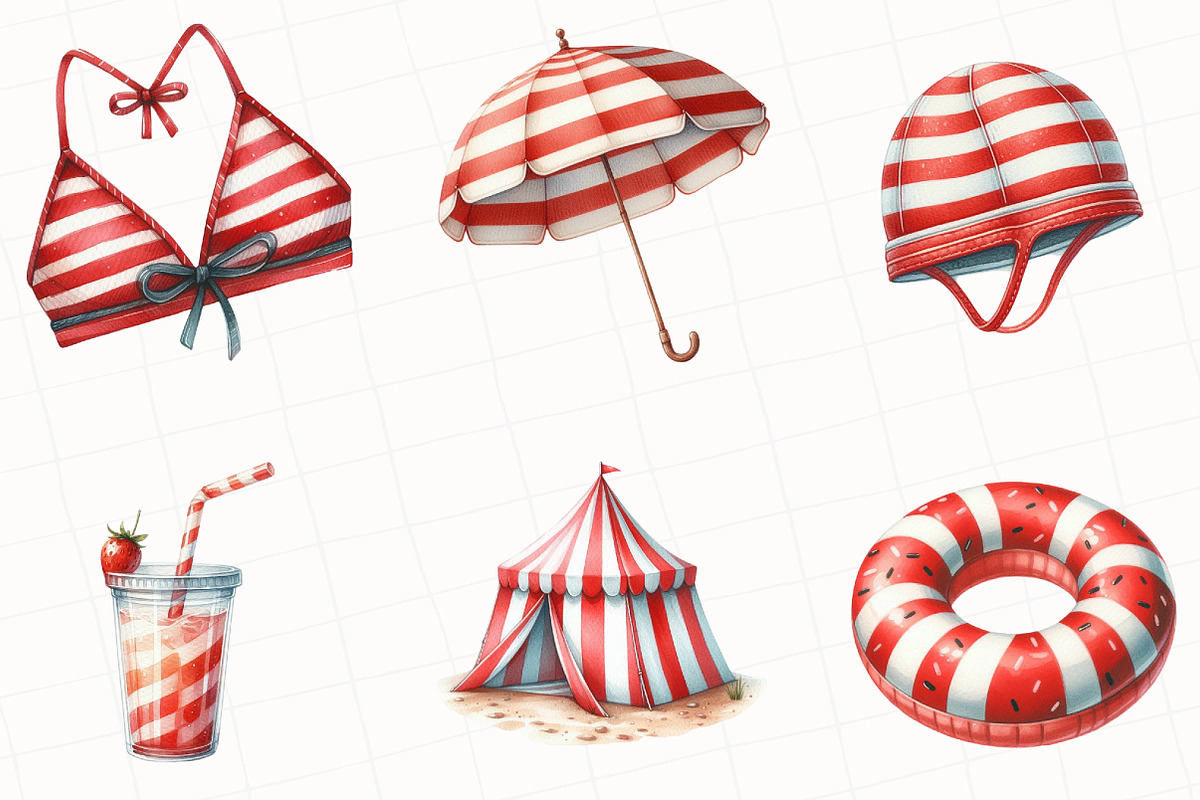 Watercolor Swimming Clipart, an Illustration by OK Design (Photo 3 of 5)