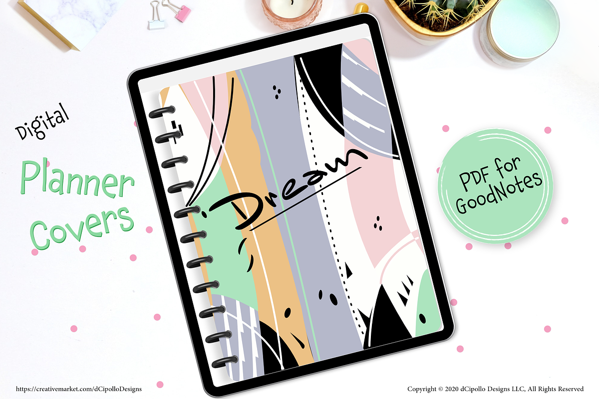 Dream Digital Planner Cover, a Stationery Template by dCipollo Designs (Photo 2 of 5)