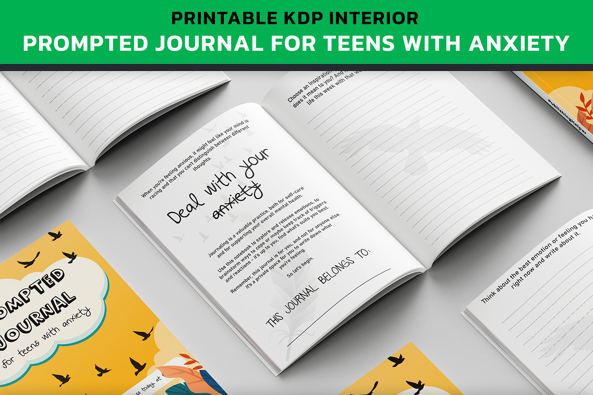 KDP Journal for Teens with Anxiety, an Illustration by PublishingHelper (Photo 2 of 4)