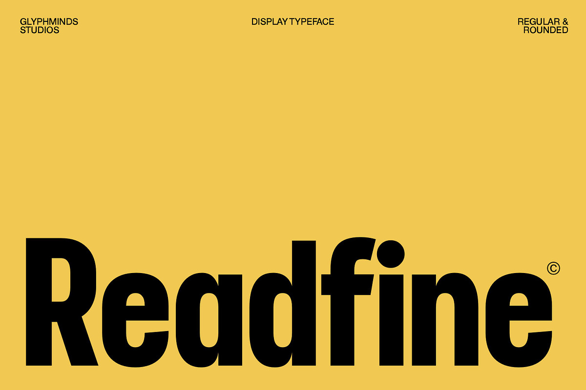 Readfine - Display Typeface, a Sans Serif Font by Glyphminds Studios (Photo 1 of 10)