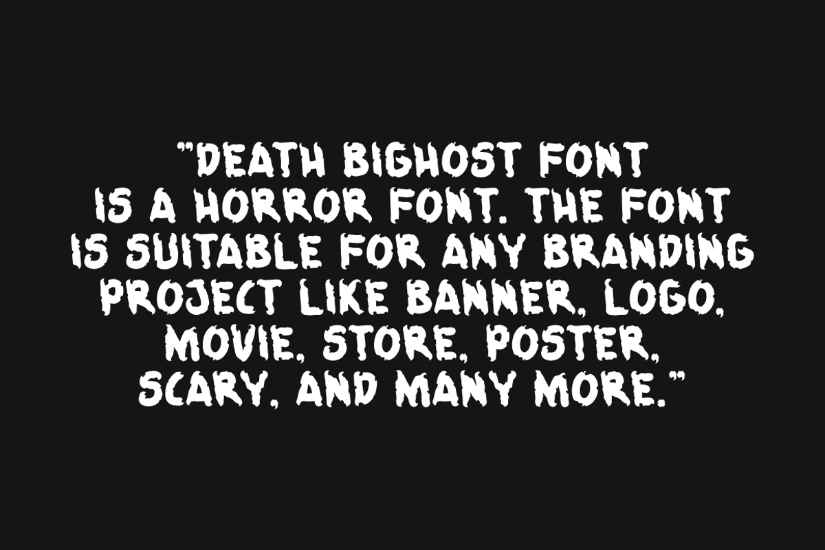 Death Bighost - Horror Font, a Blackletter Font by QR Design Studio (Photo 8 of 9)