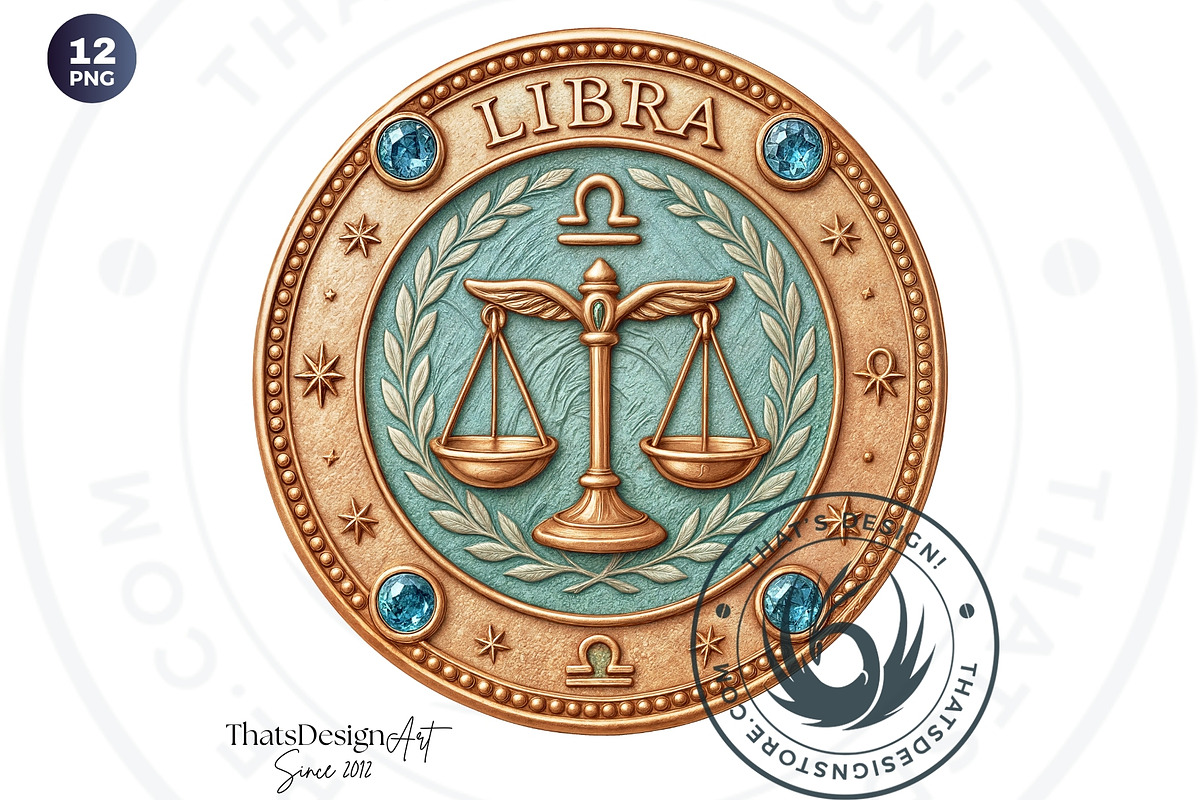 Renaissance Zodiac signs horoscope, a Decorative Illustration by ThatsDesignArt (Photo 9 of 10)
