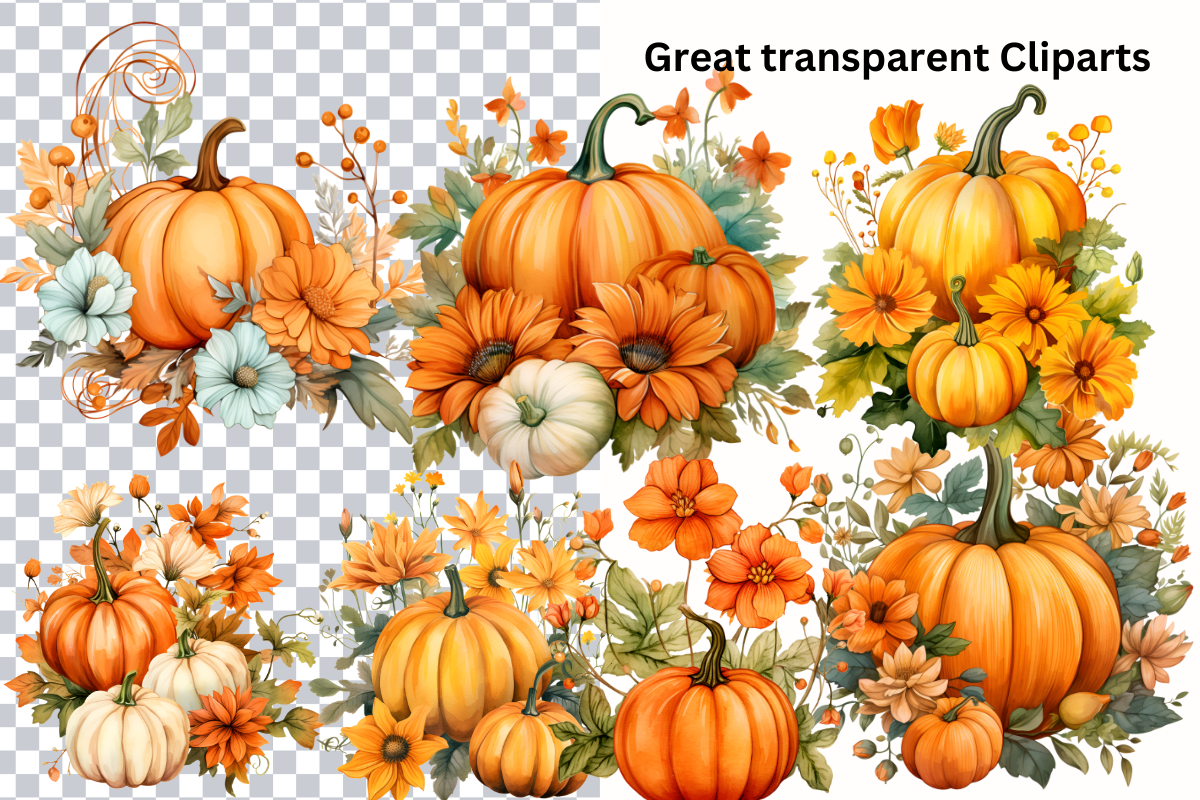 Pumpkin Clipart Watercolor Pumpkin, a Seasonal Illustration by Paper Artsthetics (Photo 2 of 6)