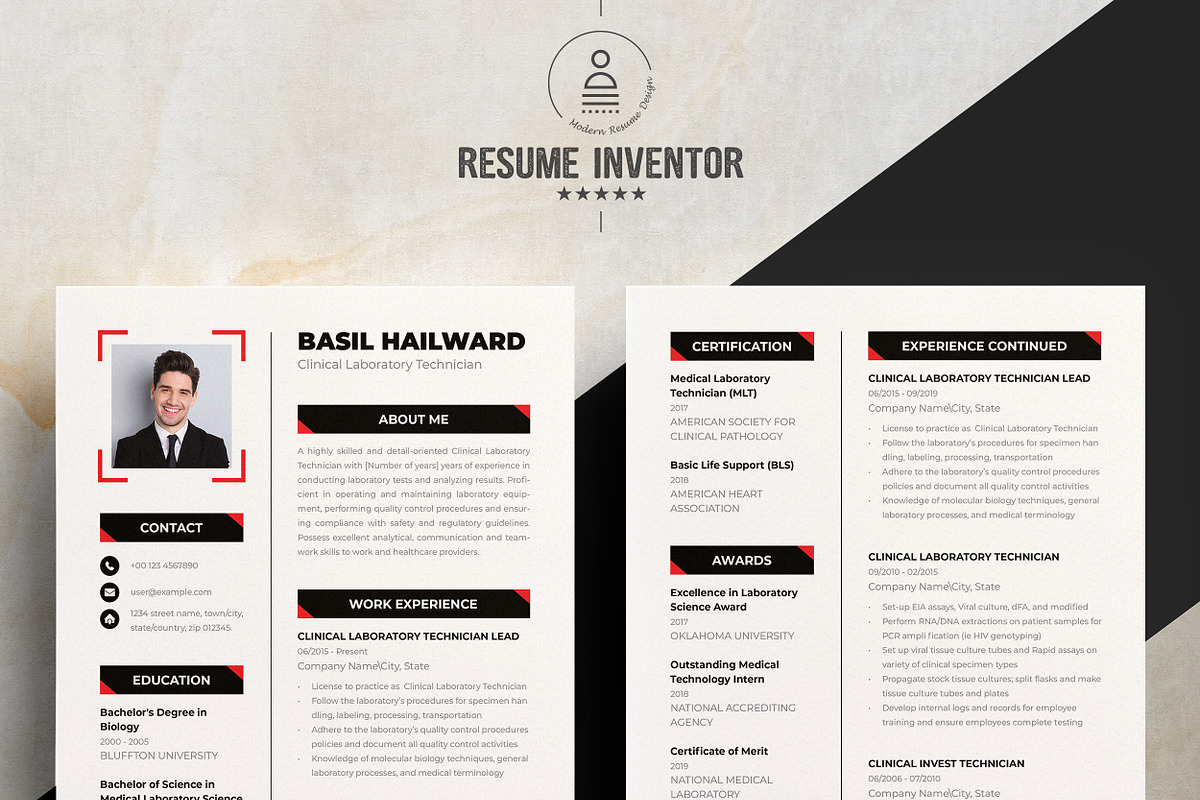 Creative Resume/Cv Template, a Resume Template by ResumeInventor (Photo 2 of 7)