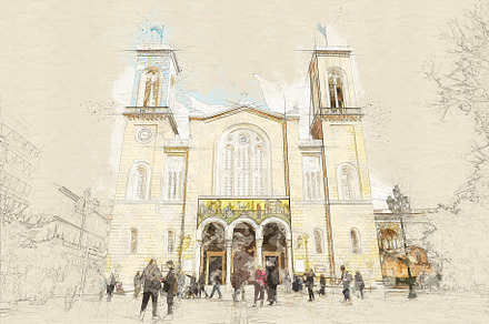 ATHENS, GREECE sketch main christian